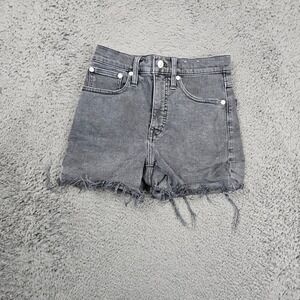 Madewell High Rise Denim Shorts Raw‎ Hem Gray Size 24